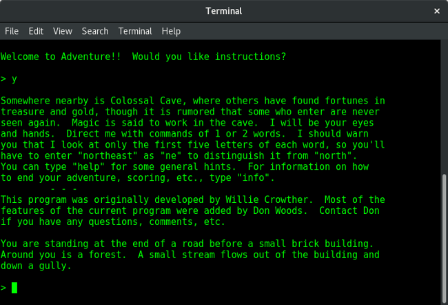 [Open Adventure (Colossal Cave Adventure)]