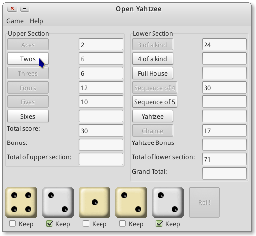 [Open Yahtzee]