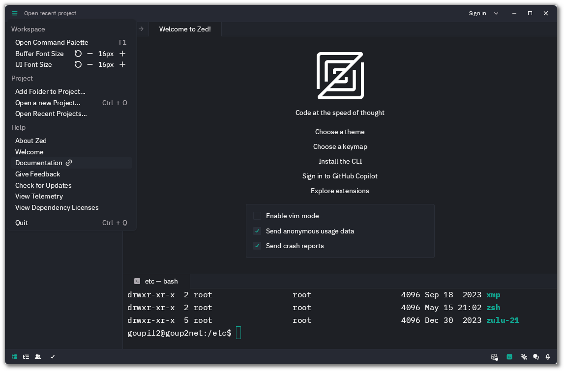 [Zed (code editor)]